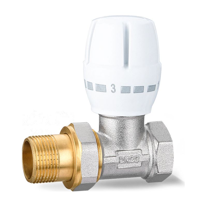 Robinet De Radiateur Thermostatique Droit 3/4，vanne De Régulation De Température Manuelle Droite Dissipateur De Chaleur Vanne De Régulation De Température Manuelle（dn20）