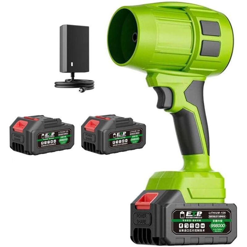 Souffleur À Air Comprimé 2 Batteries 21v 10000mah – Puissance De Poussée 1000g – Nettoyage Voiture, Jardin, Maison