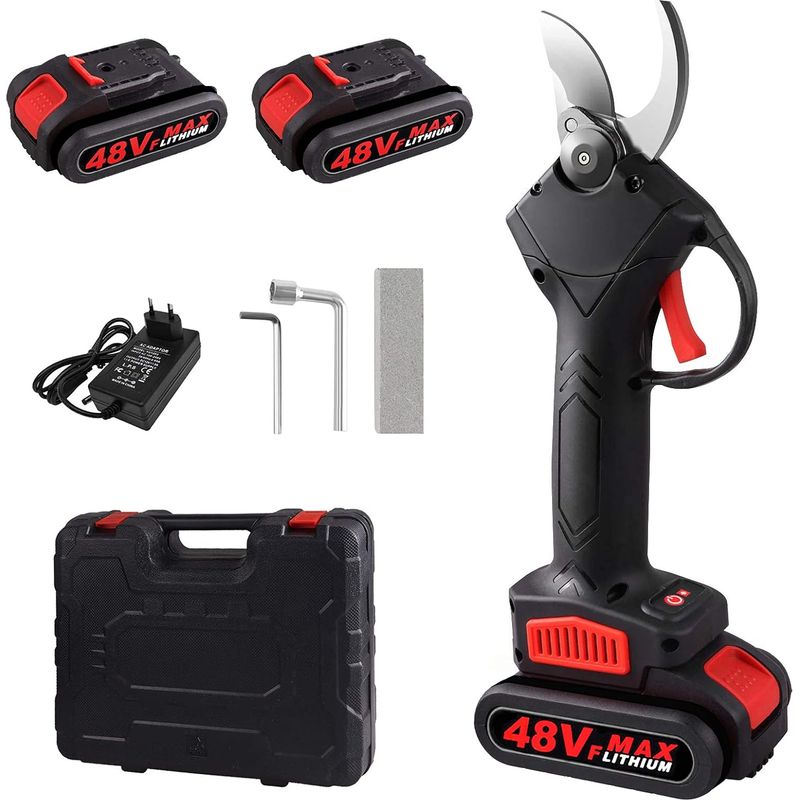 Sécateur Électrique 48vf Sans Fil – Coupe Jusqu'à 30 Mm – Batterie Lithium 2,5 À 3,5h – Lame En Alliage Sk5 Pour Coupe Précise