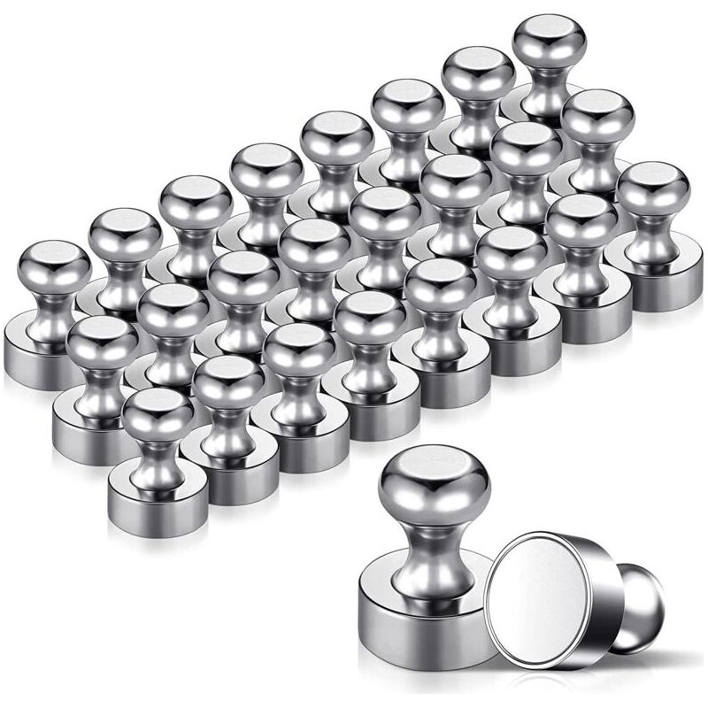 Lot De 24 Aimants Puissants 12x16mm – Acier Inoxydable – Capacité Jusqu'à 20 Feuilles A4 – Boîte De Rangement Incluse - 24pcs