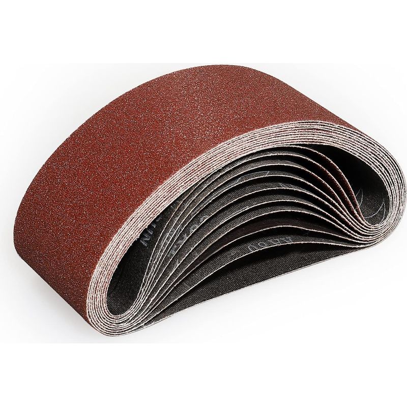 Lot De 10 Bandes Abrasives 75x533 Mm – Grain 80 Pour Ponçage Bois Et Métaux Non Ferreux – Antistatique Et Lavable - Mm-10