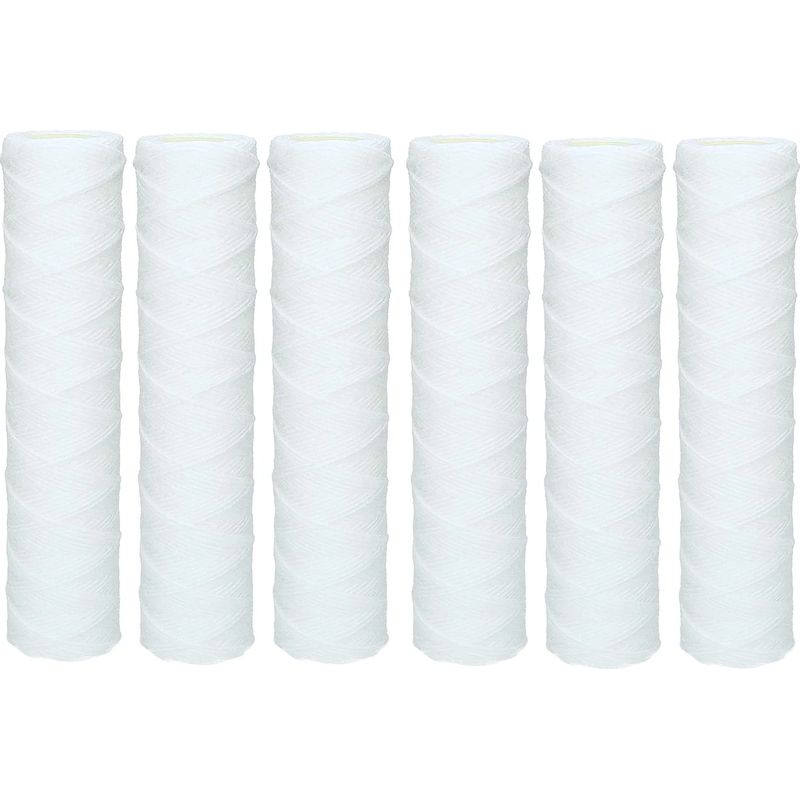 Lot De 6 Cartouches Sédiment Bobinées 25 Cm – Filtration 50 Microns – Pour Osmose Inverse Et Filtration Des Particules
