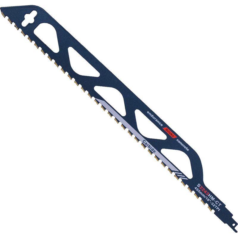 Lame De Scie Sabre 455mm – Acier Au Carbure Pour Béton, Brique, Fibrociment – Coupe Précise Et Rapide – Compatible Scies Alternatives - S2243hm