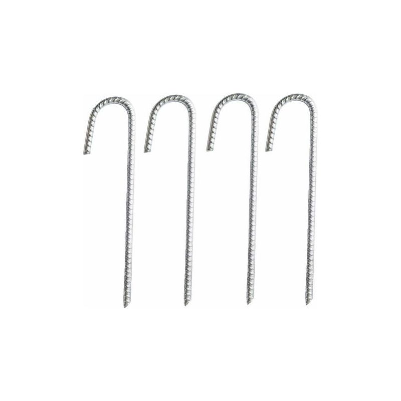 Lot De 4 Piquets D’ancrage En Acier Galvanisé – Dimensions 30 X 9 Cm – Capacité D'Ancrage Jusqu'à 40 Mm – Pour Chapiteaux, Tentes, Trampolines