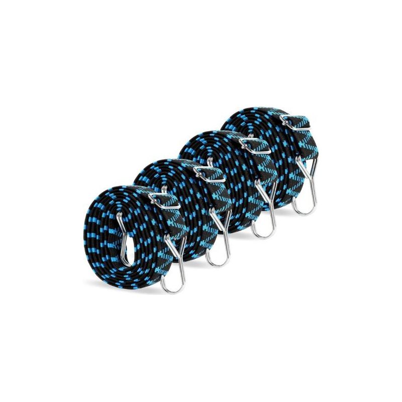 Tendeurs Élastiques Plats 2m – Caoutchouc Et Métal – Charge Max 800kg – Boucle Réglable Pour Bagages, Vélo, Moto, Remorque