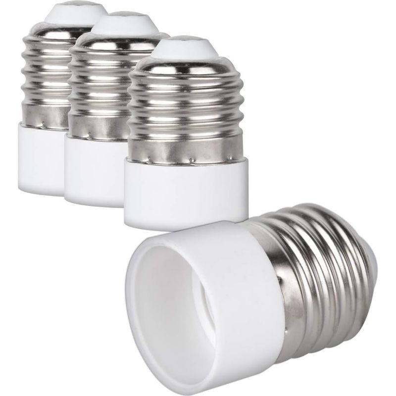 4x Adaptateur De Douille - Convertisseur De Douilles E27 Vers E14 - Adaptateur De Support De Lampe Culot E14 Pour Ampoule Led Halogène