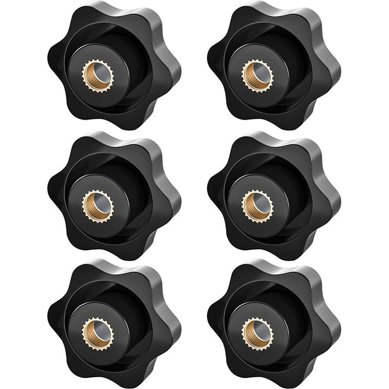 Bouton De Serrage M8, Ecrou Étoile, Bouton De Serrage À Filetage Moleté, Écrou De Serrage M8, Étoile Tête Écrous De Serrage Bouton,pour Les Mécaniques, Mobilier, Équipements Électroniques, 6 Pack