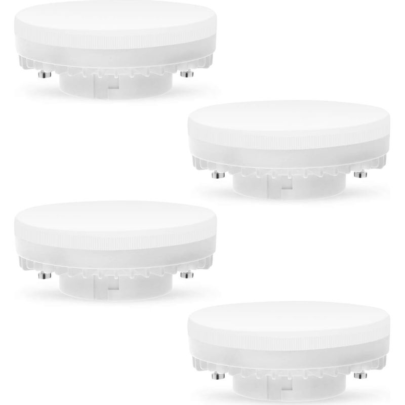 Ampoule Gx53 Led 7w 3000k,blanc Chaud,non Dimmable Gx53 Eclairage,pas De Scintillement,remplace 50w Ampoules Halogènes Gx5.3 Ou Cfl 9w 13w Lampe,560lumens,angle 120 Degrés,lot De 4
