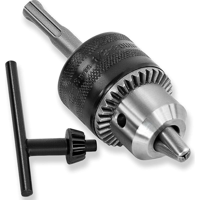 Mandrin Perceuse 1,5-13 Mm 1/2-20 Unf Avec Adaptateur Sds Plus Et Clé De Serrage