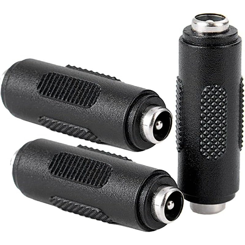 3 Pcs Dc Connecteur D'Alimentation Femelle À Femelle De 5.5x2.1mm, Adaptateur De Coupleur Femelle À Femelle Pour Cctv