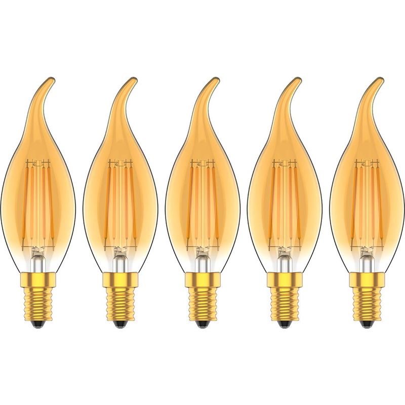 Lot De 5 Dimmable 4w Ampoule A Filament Vintage E14 Led Blanc Chaud 2700k 30w Ampoules À Incandescence Équivalent 300lm Ac 220v
