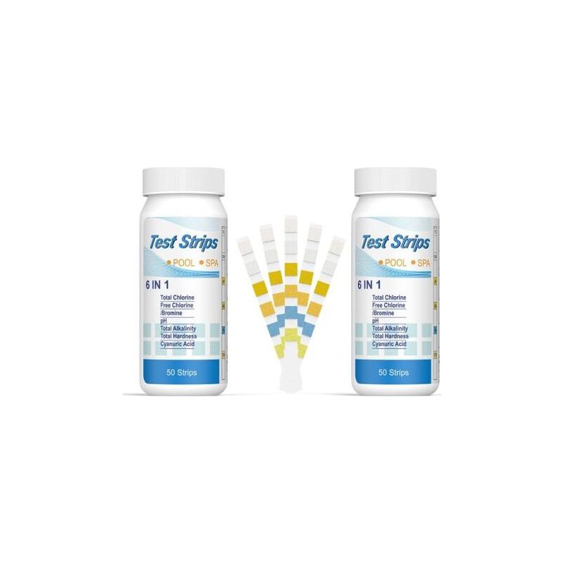 6 En 1 Bandelettes Piscine Brome Spa, Languettes Ph Piscine Bandes Test Qualité D'Eau Sur Chlore Brome Alcalinité Acide Cyanurique Dureté Du Liquide Testeur Générale (100pcs) 1000 Pcs