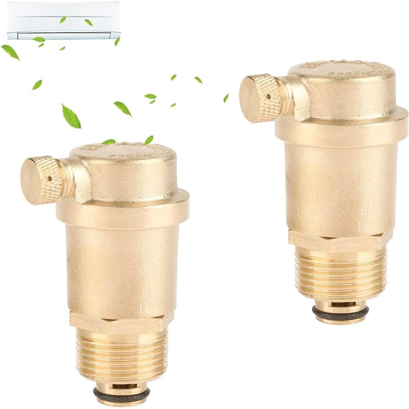 Lot De 2 Vannes De Purge Automatiques Dn15 En Laiton Avec Limiteur De Pression Pour Chauffe-eau Solaire