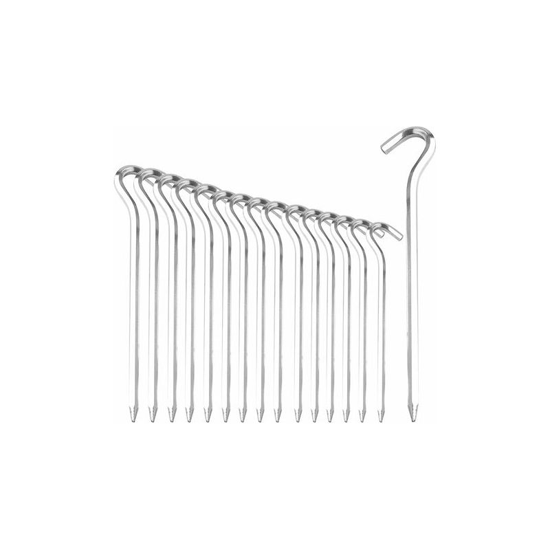 16pcs Sardines De Fixation De Tente De 18 Cm, Sardines Camping Alu Accessoires Tente Piquet De Tente Pour Sols Durs - Idéal Pour Le Jardin, Le Camping, La Pêche Et Les Tentes