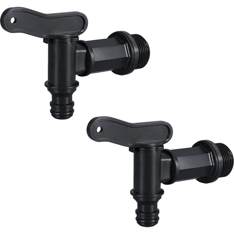 Robinet Cuve Plastique,adaptateur De Boîte De Rangement D'eau Ibc,adaptateur Robinet Tuyau Arrosage,pour Recuperateur Eau De Pluie, Avec Joint, Contre-écrou Et Raccord De Robinet, 3/4" (2pcs)