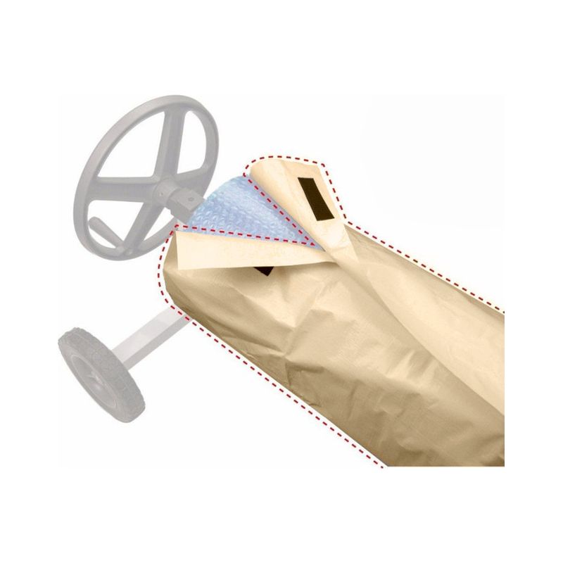 Couverture Enrouleur Bâche Piscine 490x96 Cm – Tissu Oxford 190t Imperméable – Résistante Aux Uv Et Aux Rayures – Ajustable Pour Piscines Extérieures