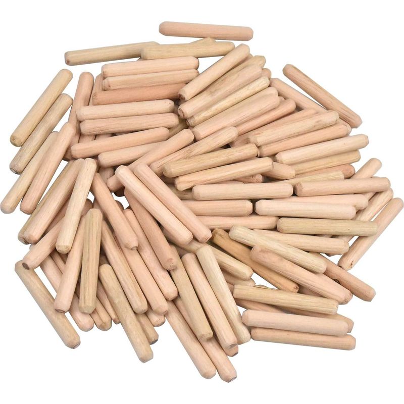 Lot De 100 Rainurées En Bois Chevilles En Bois Effilée Chevilles Sergé Extrémité Goujons En Bouleau Cheville De Meuble Pour Amateurs Et Bricolage Menuiserie 6mm X 40mm