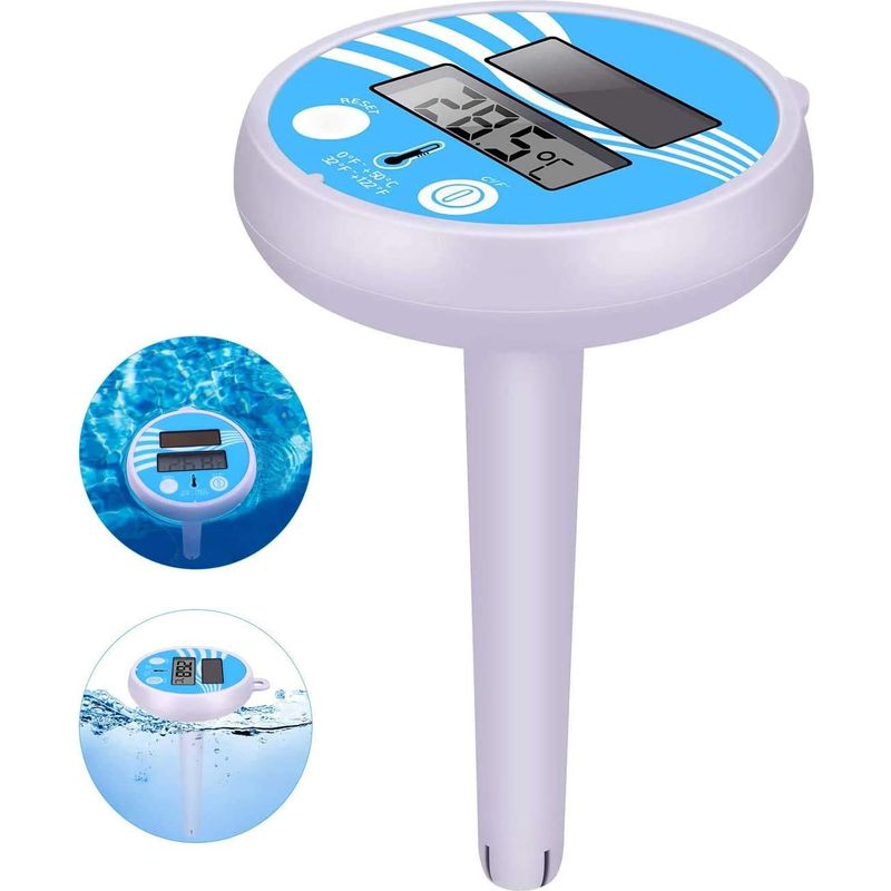 Thermomètre De Piscine Numérique Solaire Flottant - Thermomètre De Piscine Électronique - Thermomètre Solaire Flottant - Avec Écran Lcd - Pour Piscine Extérieure Et Intérieure Et Spa