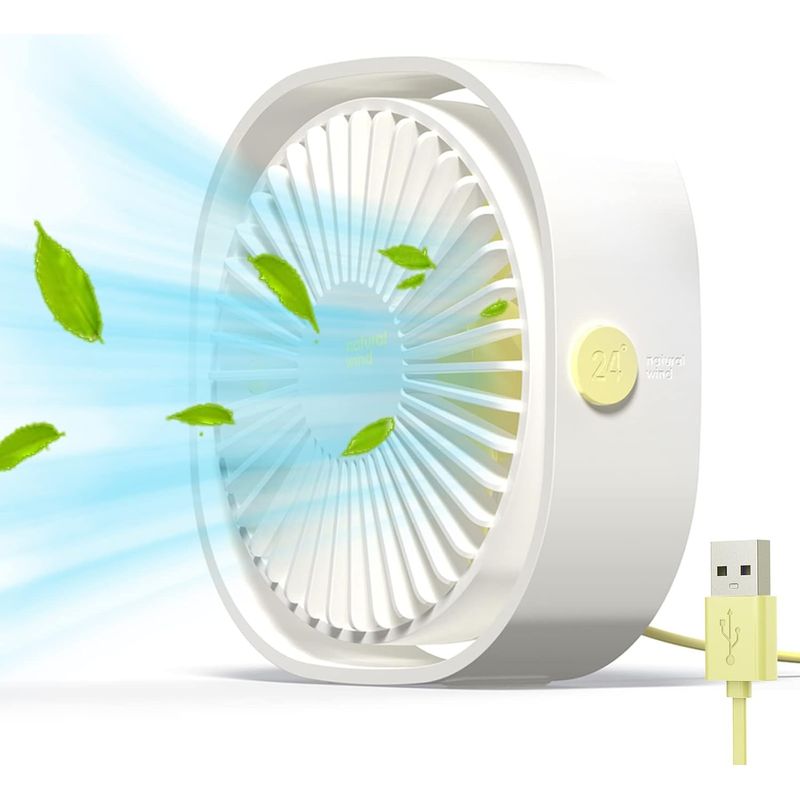 Ventilateur Usb Mini Ventilateur Portable Ventilateur Silencieux Ventilateur Bureau 3 Vitesses Réglable Alimenté Par Usb, Pour La Maison Et Le Bureau(blanc)