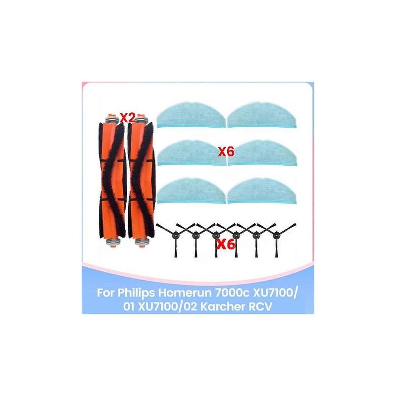 Pièces De Rechange Pour Les Modèles Karcher Rcv 5 Homerun Série 7000 Xu7100/01 Et Xu7100/02 : Brosse Principale, Chiffon Et Accessoires.