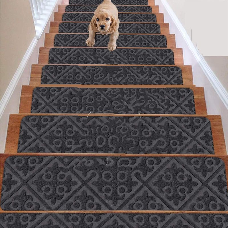 Lot De 14 Bandes Antidérapantes Pour Marches D'Escalier 20,3 X 76,2 Cm – Adhésif Pré-appliqué – Pour Enfants, Personnes Âgées, Animaux Domestiques