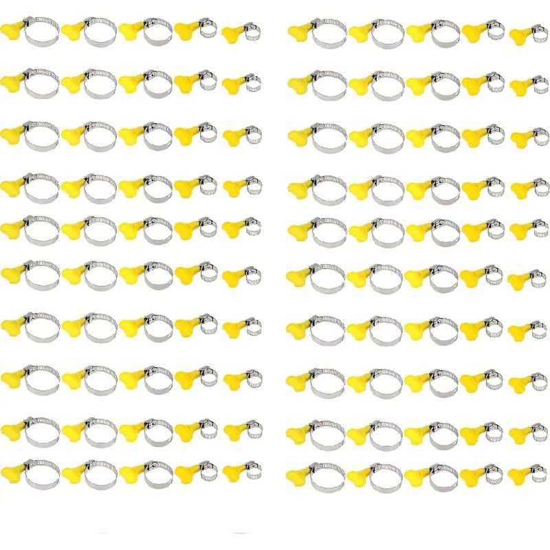 100pcs Colliers De Serrage,tuyau Clips Réglable, Collier Durite Métallique, Tube Clips Inox, Colliers De Serrage De Différentes Tailles, Pince Collier De Serrage Pour Fixation De Tuyau(13-19mm, 19-29m
