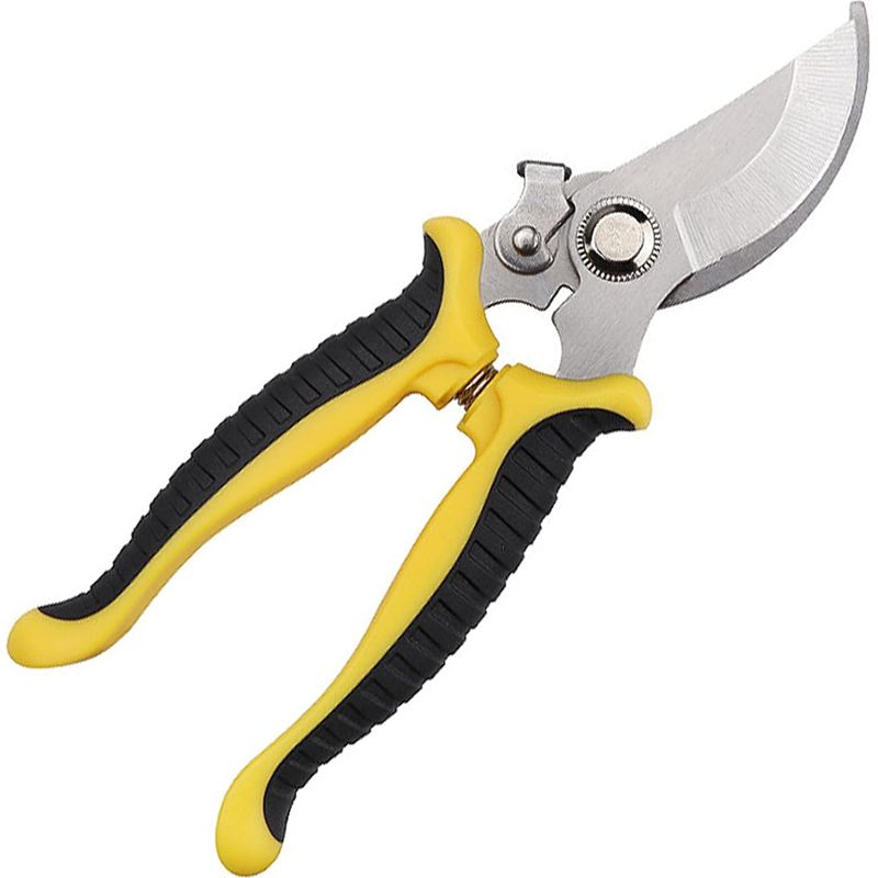 1pcssecateur De Jardin, Sécateur Ciseaux De Jardin , Coupe Branche, Pour Branches Et Rameaux Frais, Revêtement Antiadhésif, Acier Inoxydable, Professionnel, Solid, Jaune