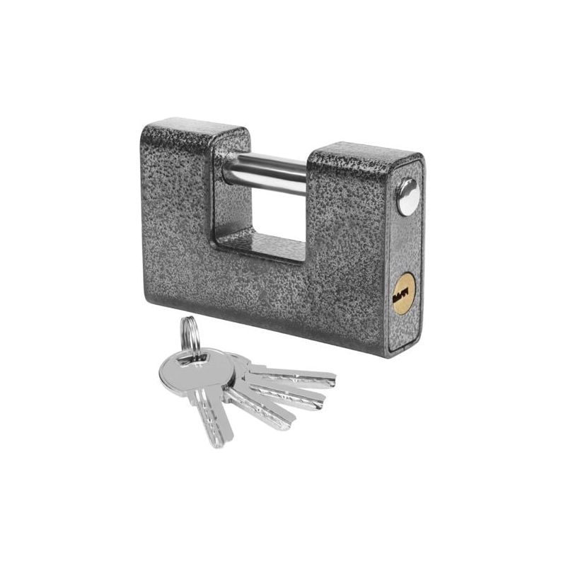 Cadenas Extérieur 4 Clés – Acier Trempé Monobloc 12mm – Sécurise Garages, Containers, Portails – Protection Contre Le Vol