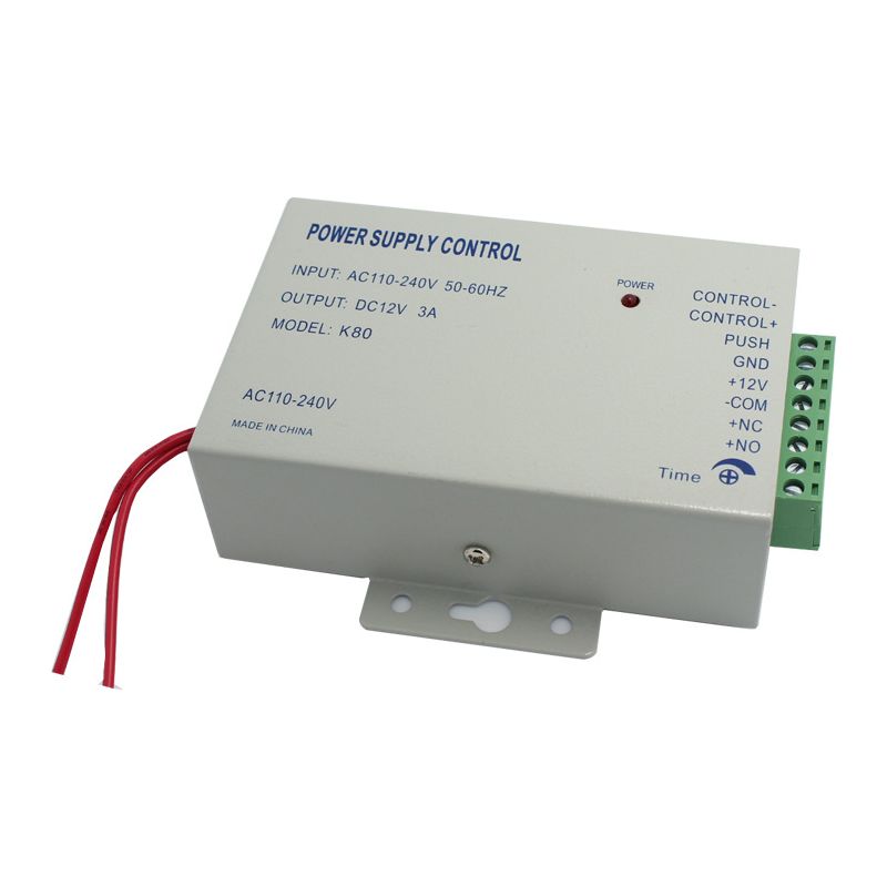 Alimentation 110-240v À Dc12v 3a 36w Pour Système De Contrôle D'Accès – Sorties Nc/no – Câble D'Alimentation Inclus
