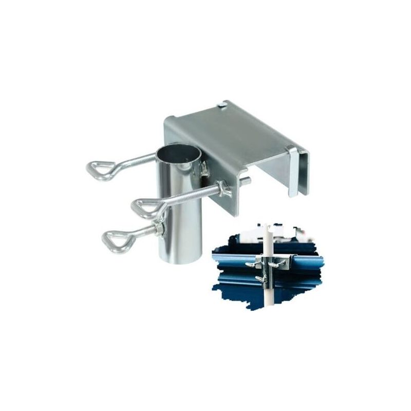 Support De Parasol Pour Balustrade De Balcon – Fixation Métal – Compatible Mât 2,8 À 3,2 Cm – Installation Facile Pour Petits Espaces