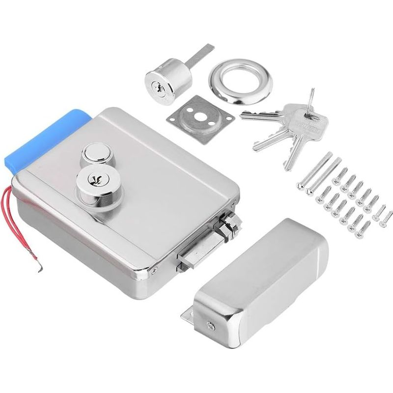 Serrure Électrique De Sécurité Pour Porte – Acier Inoxydable – Déverrouillage Manuel À Clé – Verrouillage Automatique