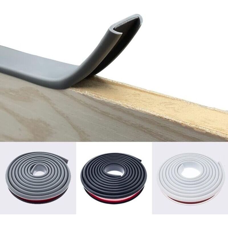 2m Gris Forme De U 18mm Bande De Chant En Melamne Adhesive,pas De Thermocollant Chêne Chant Plan De Travail Bande De Garniture,caoutchouc Souple Tpe Placage Bois Couvre Chant Pour Meubles
