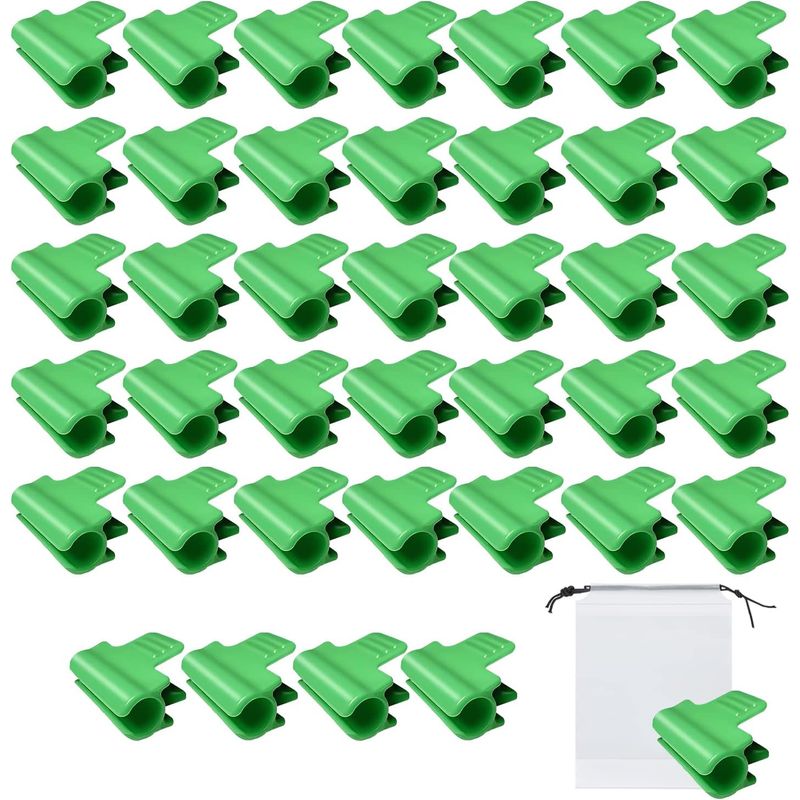 Lot De 40 Clips De Serre – Fixation Pour Tubes D'Ombrage – Sac À Cordon Inclus – Pour Tiges De 11 À 13 Mm – Résistance Au Vent