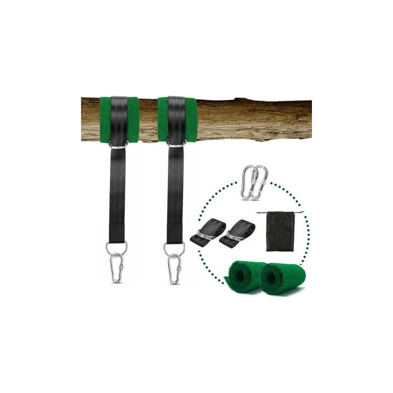 Sangle Hamac1.50m X 2, Fixation Hamac,kit Sangle Suspension Réglables,avec D-ring - Mousquetons Haut De Gamme - Charge Max 500kg,parfait Pour Balancoire De Jardin,hamac,siege Balancoire Arbre