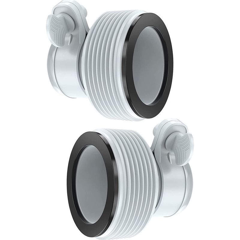 Lot De 2 Adaptateurs Pour Filtre De Pompe Piscine 32-38mm – Plastique Gris Clair – Circulation Efficace De L'Eau – Usage Extérieur Uniquement
