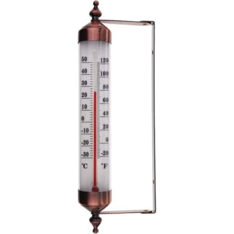 Thermomètre Extérieur Avec Affichage Effet Bronze - Thermomètre De Jardin Extérieur Élégant, Adapté À La Serre, Au Garage, Facile À Accrocher