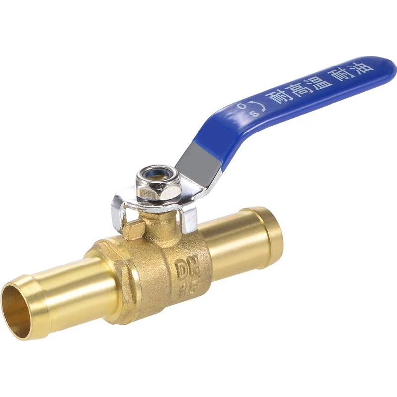 Robinet À Bille Vanne Arrêt 19mm Tuyau Cannelé À 19mm Tuyau Cannelé Tuyau Tube Tube Raccords 90 Degré Operation Poignée, Laiton Valve, Paquet De 1