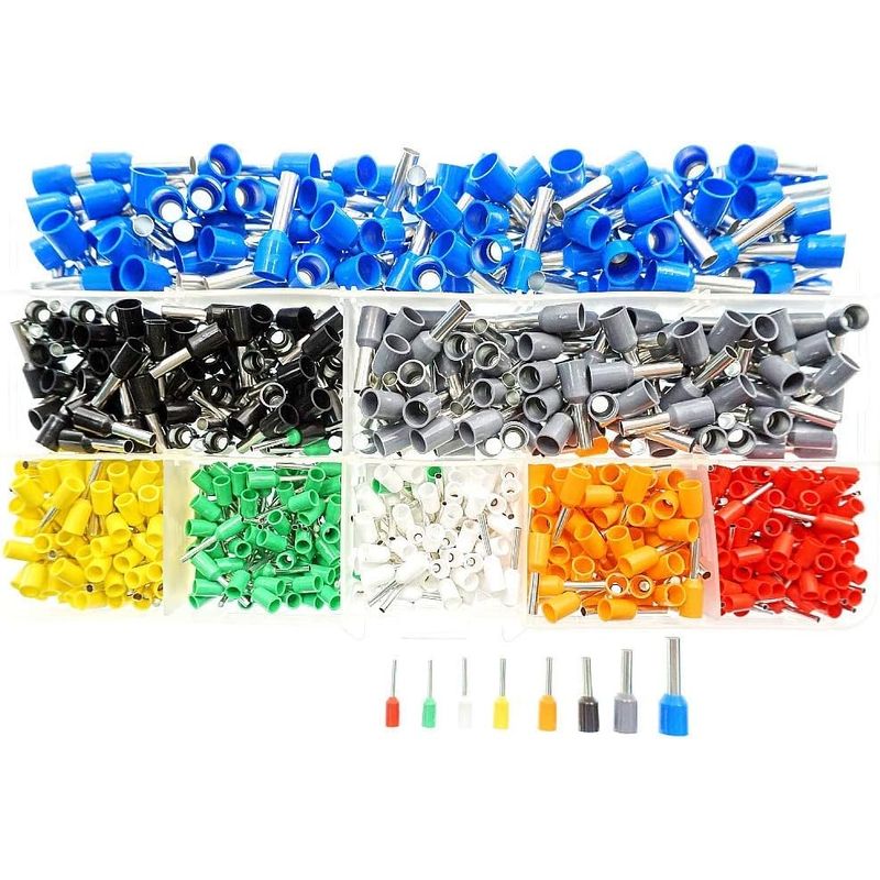 Ensemble 800 Virole De Bootlace Connecteur À Sertir Cordon Isolé Épingle Embouts Terminaux Trousse Assortiment De 0.5 Mm² 6 Mm² Pour Projets Électriques Avec Boîte De Rangement