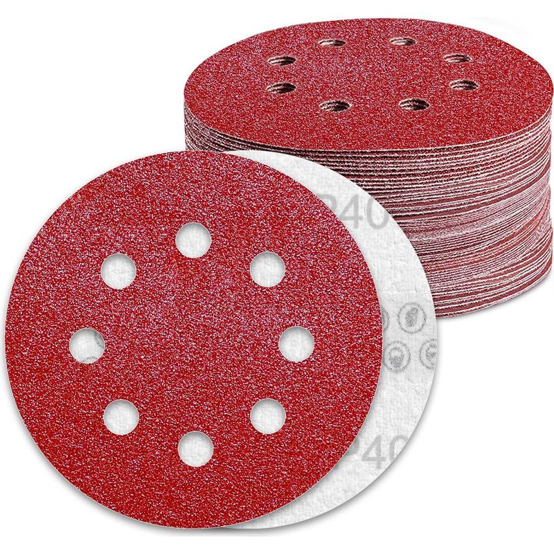 Disques Abrasifs 125mm Grain 40 Papier Poncer 70 Pièces 8 Trous Disque Poncage Pour Ponceuse Excentrique