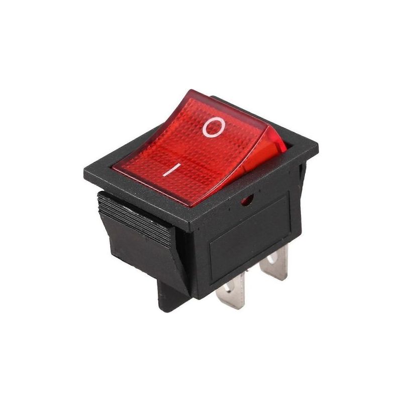 Interrupteur À Bascule Dpst On/off À 4 Broches Avec Voyant Rouge, 16 A/20 A, 250 V Ca