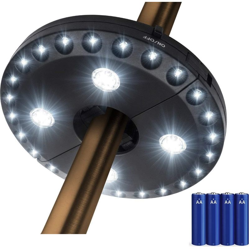 Lampes Pour Parasol Patio Parapluie Light 3 Mode De Luminosité 28 Lumières Led À 220 Lux- Porter 4 X Aa À Piles, Parapluie Bâton Léger Pour Parapluies De Terrasse, Le Camping, Tentes Ou À L'Extérieur