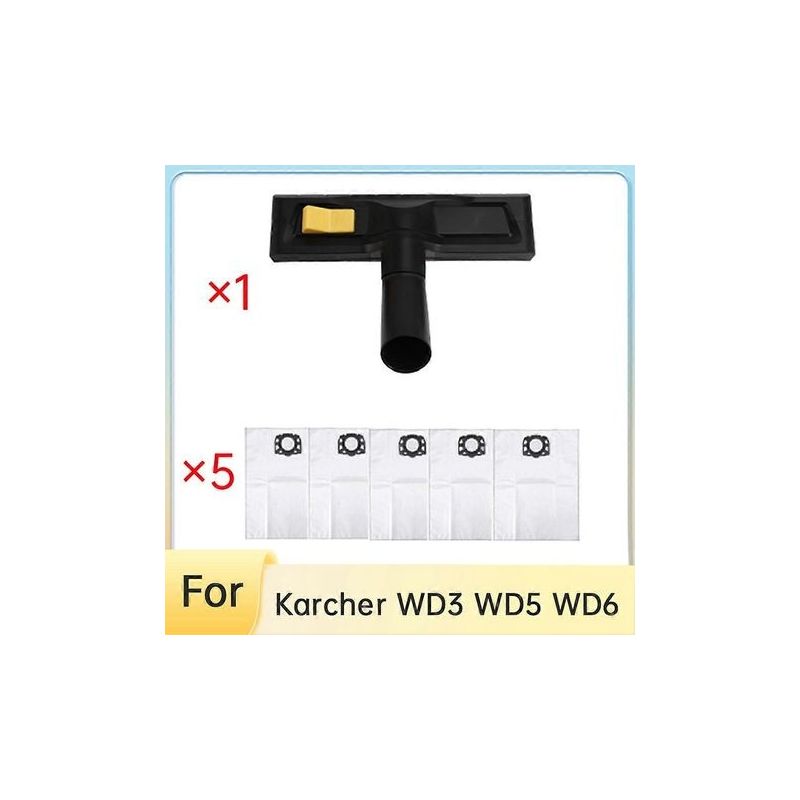 Sac À Poussière De Rechange Pour Aspirateur Karcher Wd4, Wd5 Et Wd6 : Brosse Et Tête De Ramassage Pour Le Nettoyage Des Sols.