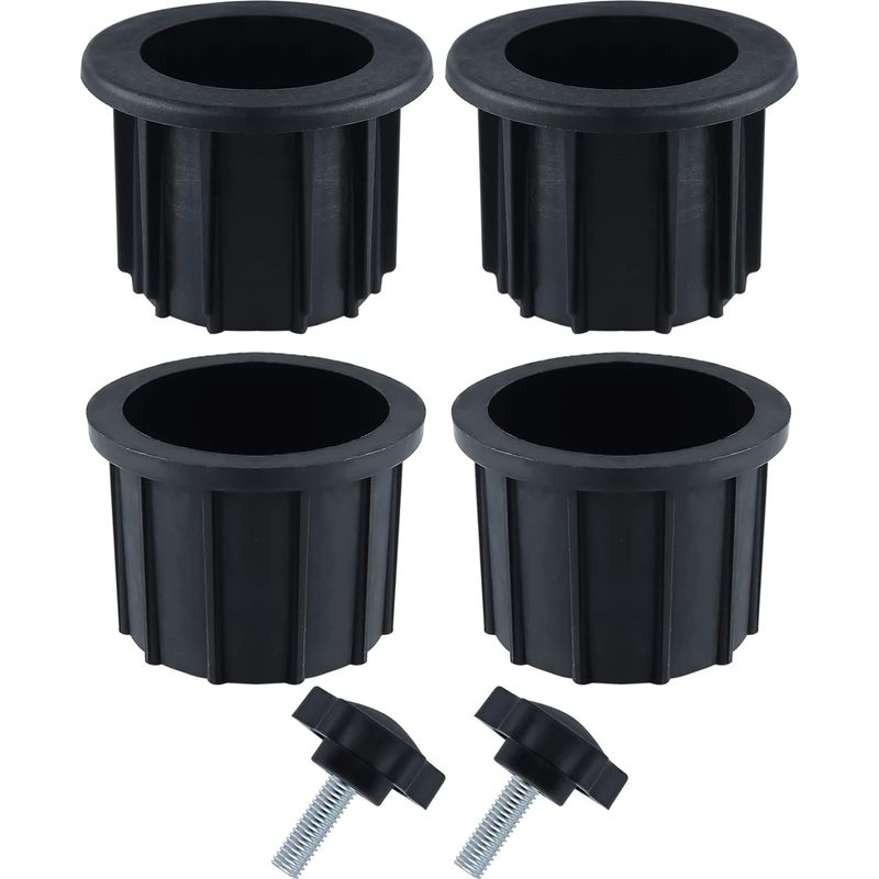2 Ensembles (6 Pièces) Accessoires Parasol Balcon, 4 Anneaux De Trou De Parapluie Et 2 Vis À Bouton À Main, Accessoires De Support De Parapluie Pour Table De Terrasse Balcon Terrasses (noir)