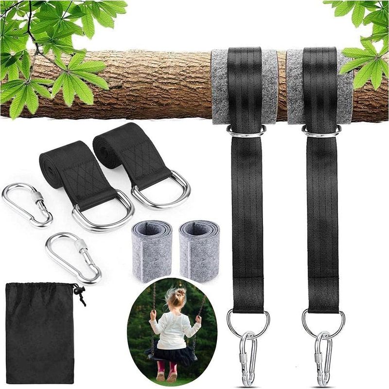Hamac Sangles,fixation Hamac Avec Balançoire D'Arbre Sangle Balancoire Suspendu Ultra Résistant Avec D-ring Et Balançoire Sangles De Hamac Max 550kg Pour Camping,hamac Et Balancoire De Jardin (2x1.5m)