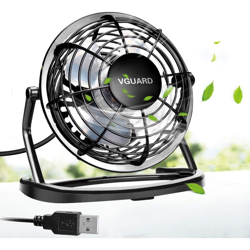 Mini Ventilateur Usb 4 Pouces – Rotation 360° – Silencieux Pour Bureau, Camping, Poussette – Alimentation Usb – Plastique Abs