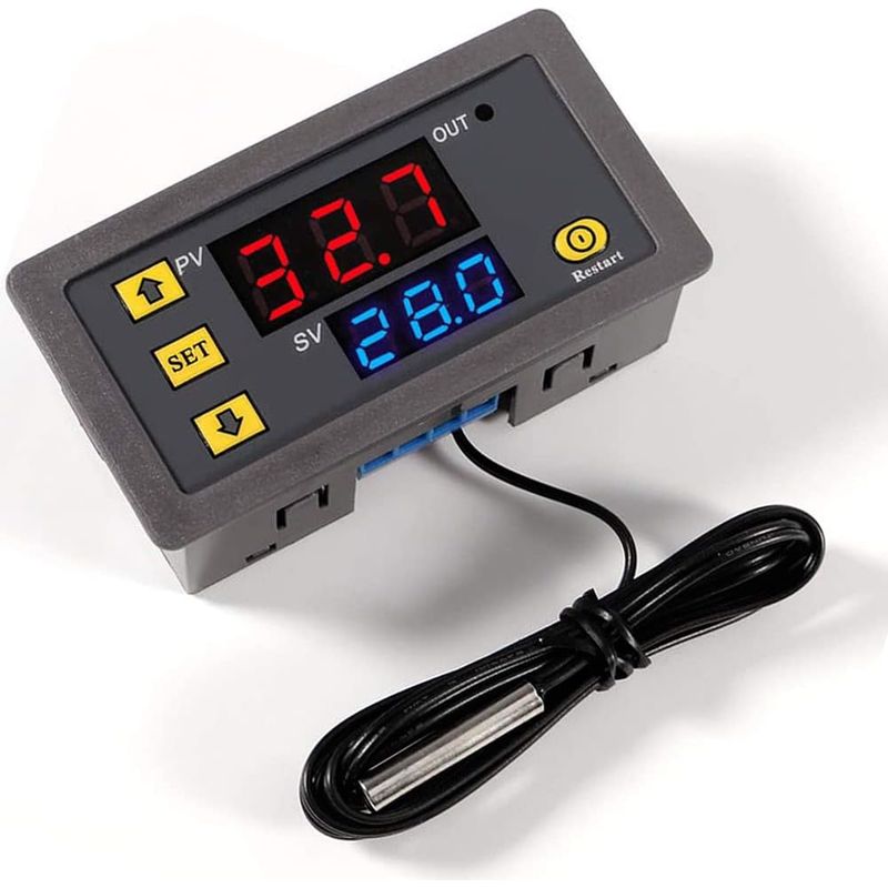 1 Pièce W3230 Ac 110v-220v Régulateur De Température Numérique, Interrupteur De Commande De Thermostat À Affichage Numérique 20a Avec Sonde De Capteurs Ntc 10k
