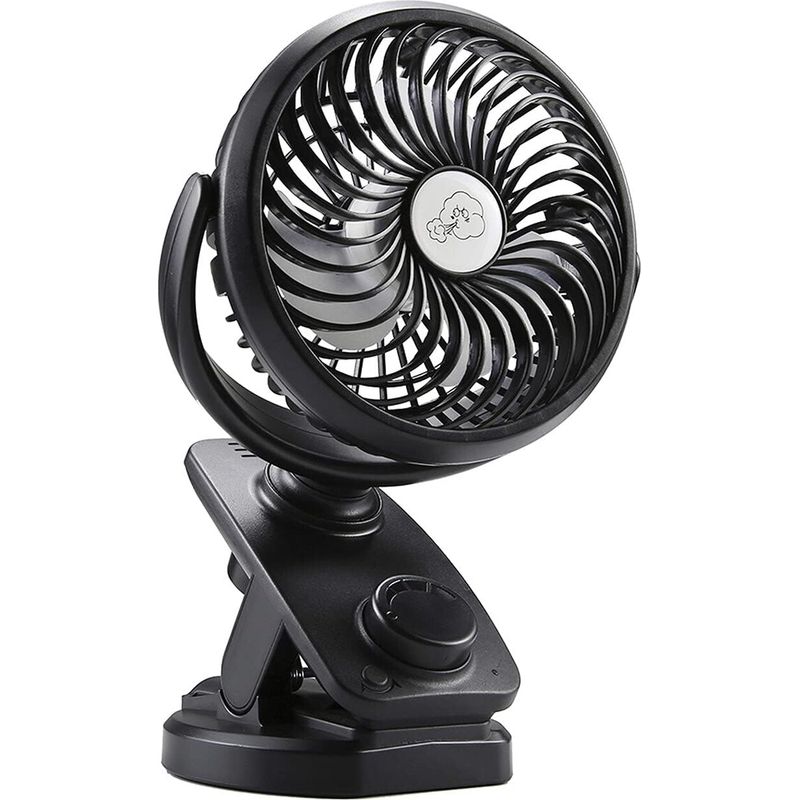 Ventilateur De Batterie À Pile,ventilateur Usb D'Oscillation Avec 4000mah Batterie Rechargeable,mini Ventilateur Portatif Pour Poussette, Voiture, Gymnase, Bureau, Extérieur, Voyage, Camping