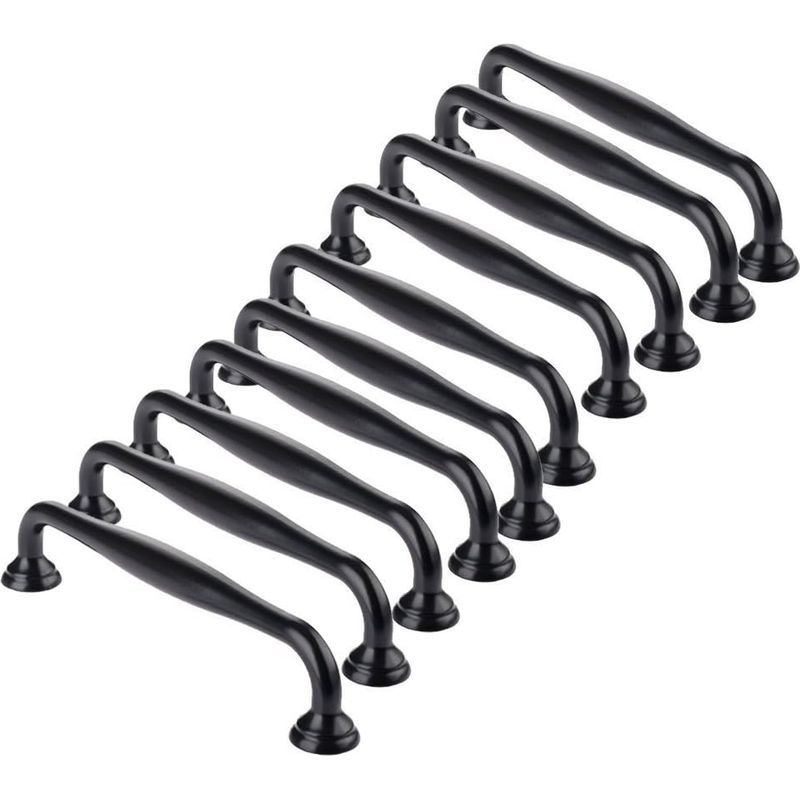 10pcs Poignée Meuble Noir -poignee De Meuble Cuisine Noir Poignées De Porte Tiroir Chambre Entraxe 96mm，poignées Pour Armoires-penderies