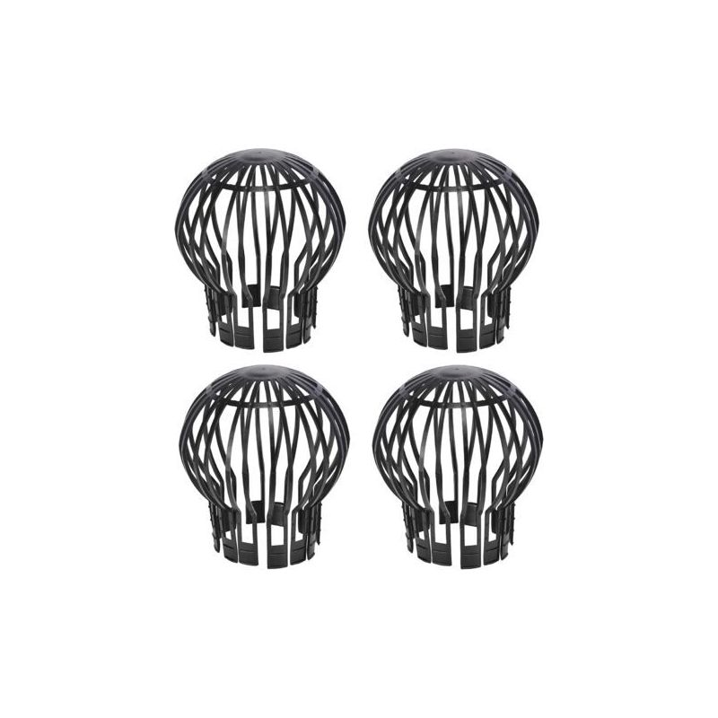 Lot De 4 Crapaudines Pour Gouttière 13,2 X 14,5 Cm – Plastique Noir – Compatible Avec Descentes Pluviales Standard – Protection Contre Obstructions