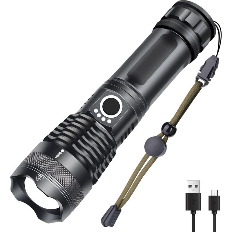 Lampe Torche Led Rechargeable 1000 Lumens – 5 Modes Ip65 Étanche – Zoom Télescopique – Pour Camping Et Randonnée - Xhp50